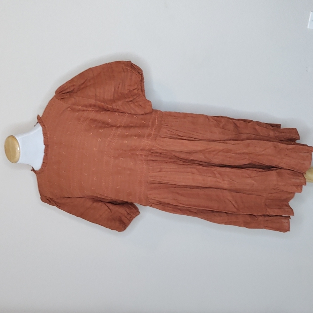 Universal Thread Rust Cottagecore Eyelet Midi Dress Size XXL